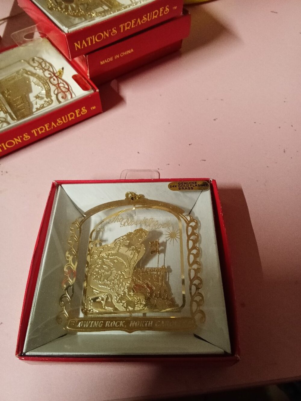Nation's Treasures Blowing Rock Ornament 24K Gold Plated